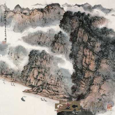 张尔宾 1996年作 蜀江秋艳 镜心 68×69cm